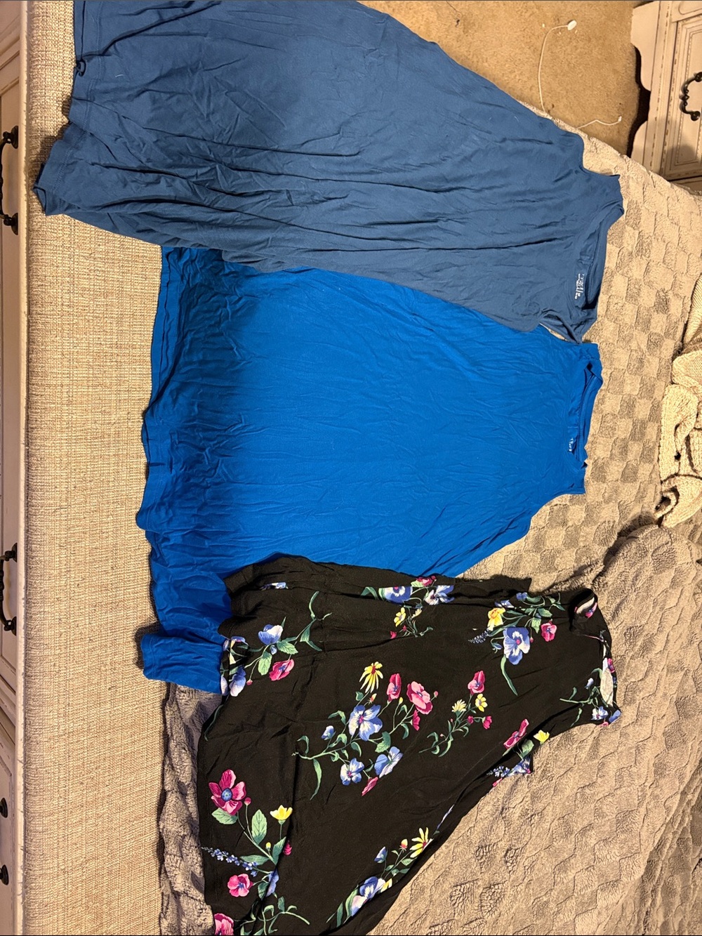 Time and Tru Blue and Black Floral Women's Dresses Bundle